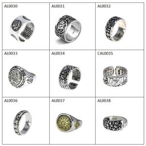 EAL 925 Silver ENS Iker ings ITH lying Ragon intage UNK phoiphop tytyle Eart uutra nngraved uuddhism Nimal nimewelry - Product Image 2