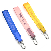 Dragonne de poignet en nylon multicolore personnalisée en usine avec logo tissé, pour téléphone portable