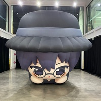 Modèle de garçon géant gonflable personnalisé de 3,5 m / 11,48 pieds, mascotte de dessin animé gonflable en Oxford, ballon publicitaire gonflable