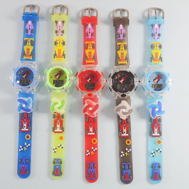 Children's Electronic Watch Toys with Cartoon Racing Car Design at Factory Price, a Must-Have for Students