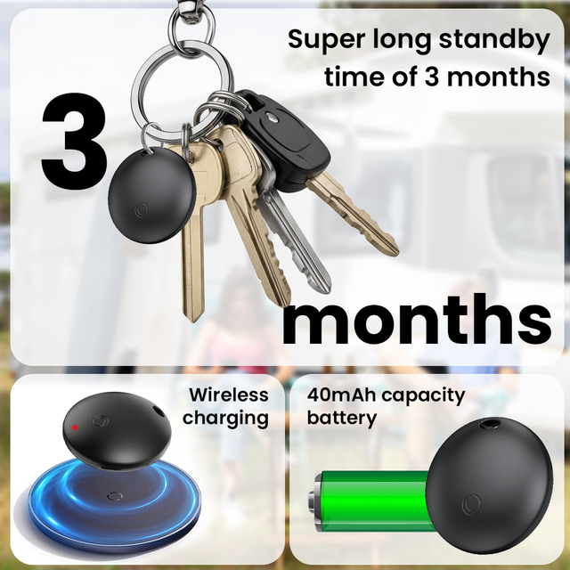 S3 Mini GPS Locator AntiLost Alarm Smart Tag -Compatible Wallet Keychain Android 'Find My' Positioning Key Finder