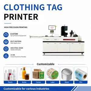 Nouvelle imprimante d'étiquettes industrielle automatique à jet d'encre UV haute vitesse pour l'impression d'étiquettes volantes, de codes QR, de données variables, de tickets et de matériaux plats - Product Image 1