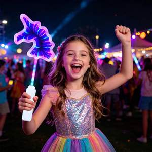 Varita LED de unicornio con logotipo personalizado al por mayor, barra luminosa de túnel del tiempo de 15 pulgadas, 39 LED, 3 modos, recuerdos para fiestas, suministros para eventos a granel - Product Image 3