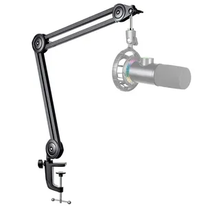 Fifine BM63 Desktop Adjustable Boom Mic Arm Flexible Mic Stand Folding Suspension Boom Arm Mic Stand With Durable Clamp