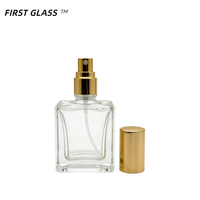 Flacon de parfum carré plat en verre de 10 ml en gros, atomiseur de parfum rechargeable avec pompe pulvérisatrice en aluminium, col fileté, échantillon cosmétique