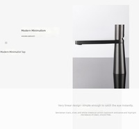 Robinet de lavabo mural classique en cuivre doré brossé avec fonction de mesure, cartouche céramique, monocommande, installation monotrou