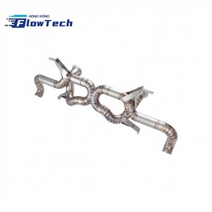 ระบบท่อไอเสียแคทแบคไทเทเนียมแบบปลายท่อคู่เดี่ยว ไม่มีวาล์ว สำหรับ Audi R8 V10 5.2L - Product Image 2
