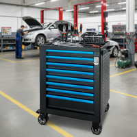 Chariot de rangement d'outils intelligent, armoire à 8 tiroirs, serrure numérique, éclairage LED, étagère latérale, coffre roulant en fer, OEM/ODM/OBM, atelier automobile, 450 kg