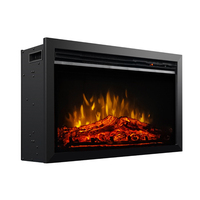 Cheminée électrique intérieure vintage de style breveté à flamme LED avec télécommande manuelle de 28 pouces