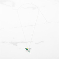 Collier oiseau colibri en argent sterling 925 Collier pendentif vert