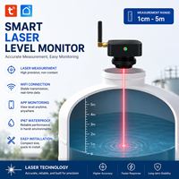 Capteur de distance laser sans fil WiFi Tuya Smart, moniteur de niveau de liquide, mesure du niveau de réservoir d'eau sans contact 1-5m