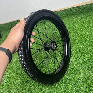 <span class=keywords><strong>Roue</strong></span> pleine en acier Shengbo de 16 pouces pour <span class=keywords><strong>brouette</strong></span>/chariot de jardin, robuste, anti-crevaison, largeur de pneu de 3 pouces, alésage de moyeu de 15 mm, roulement à billes - Product Image 5