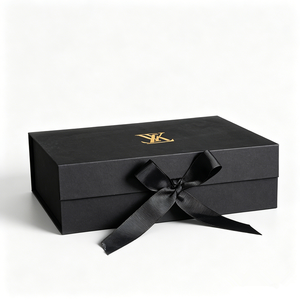 Guceliod Pink Rigid Gift <b>Box</b> With Ribbon Hot Stamping Logo Rectangle Shape High-End Paper Packaging - Product Image 2