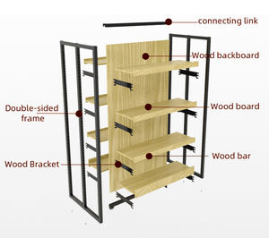 Rak Supermarket baja multilapisan, rak pajangan toko ritel kayu baja, rak makanan ringan - Product Image 4