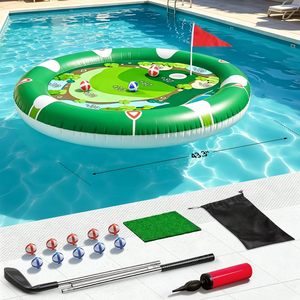 Ensemble de golf gonflable 2-en-1 avec jeux aquatiques hydrauliques flottants et balles collantes pour fêtes estivales d'adultes, utilisation en extérieur sur rivière - Product Image 5