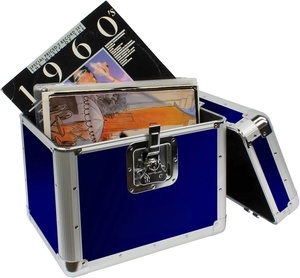 Caja de Almacenamiento para Discos de Vinilo Azul, Duradera, de Aluminio, para 70 Discos LP de 12 Pulgadas, Estuche de Transporte para <span class=keywords><strong>DJ</strong></span> - Product Image 2