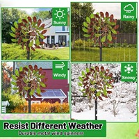 Oniya – Décoration de jardin en métal, moulin à vent cinétique, piquet décoratif pour jardin, art de la pelouse, ornement de patio et de cour