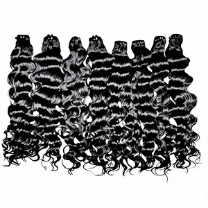 Extensions de cheveux humains vietnamiens 100% vierges naturels, couleur naturelle, double trame, qualité européenne, noir et blond, en vrac - Product Image 2