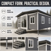 Maison conteneur préfabriquée extensible, maison modulaire pliable avec fenêtres et porte d'entrée en verre pour usage résidentiel