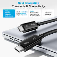 Carte d'extension Thunderbolt 5 80 Gbps avec adaptateur USB 2.0 port TB5 et câble de 0,5 m pour ordinateurs et imprimantes USB 3.2 TB5/4/3/iOS