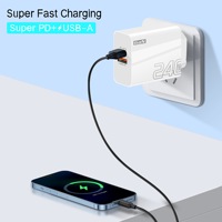 Chargeur multi-ports 240W USB + Type C 240W avec lumière, tête de charge Gan pour iPhone 16 15 17 Pro Max, adaptateur Xiaomi Samsung