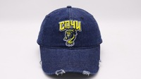 Casquette de baseball en denim vintage de qualité supérieure, directement de l'usine - Casquette Papa en coton délavé et vieilli pour homme avec broderie personnalisée de tigre