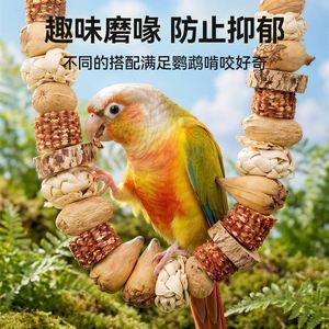 Parrot Chewing Toy Nut Perch Climbing <b>Ladder</b> Birdcage Accessory For Budgies Cockatiels Beak Grinding Stick - Product Image 3