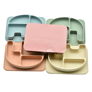 Plato con ventosa de silicona para bebé, productos de tendencias, vajilla para plato facial, juego de alimentación de bebé de silicona suave, novedad de 2023 - Product Image 2