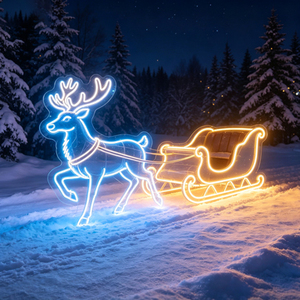 Décorations murales en acrylique LED avec lumières néon Joyeux Noël, motif arbre, montage mural, IP65, 2700K, blanc chaud, décoration de fête - Product Image 2