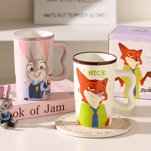 Taza <span class=keywords><strong>de</strong></span> <span class=keywords><strong>Porcelana</strong></span> <span class=keywords><strong>de</strong></span> Dibujos Animados Zootopia Juck Nick con Asa en Forma <span class=keywords><strong>de</strong></span> Ola, 550 ml <span class=keywords><strong>de</strong></span> Gran Capacidad, Apta para Lavavajillas y Microondas, Caja <span class=keywords><strong>de</strong></span> Regalo - Product Image 4