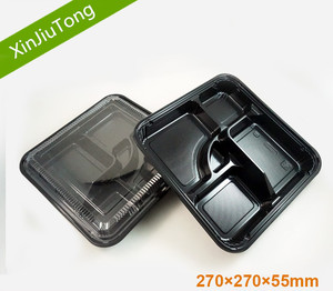 Thực Phẩm Nóng Takeaway Container Thực Phẩm Dùng Một Lần Hộp Ăn Trưa Bento Box Với <span class=keywords><strong>5</strong></span> Ngăn - Product Image 3