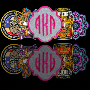 Set de Parches Termoadhesivos Bordados de la Hermandad AKA con Diseños de Faraón y Downtown Concord, Apliques de Fieltro No Tejido de Forma Irregular - Product Image 1