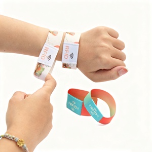 Pulseiras Inteligentes Personalizadas com Chip RFID e <span class=keywords><strong>Tag</strong></span> NFC, Pulseira de Tecido Trançado para Eventos - Product Image 2