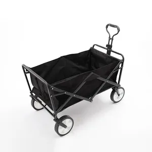 Camping Folding All Terrain Utility Beach Wagon Cart Outdoor Campers Four-wheeled Garden Park Utility Collapsible Storage Carts