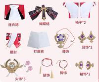 Ecowalson Genshin Impact Yae Miko Guuji Yae Cosplay Costume Cos Perruques Chaussures Jeux Uniforme Robe Tenues Halloween Costumes