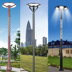 Lampadaire de jardin extérieur LED 2700K Blanc chaud doux Corps en laiton IP54 Étanche AC 220V Détecteur de mouvement Garantie 10 ans - Product Image 2