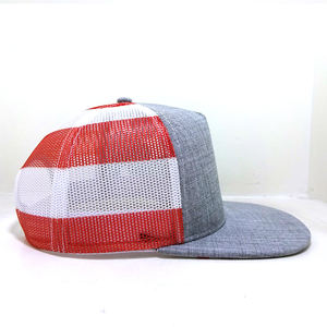 RTS Independence Day Trucker Hat Bandera americana Mesh Back Trucker Hat Custom Grey 5 Panel Gorra de béisbol Bandera de EE. UU. Snapback Sombreros - Product Image 5