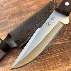 Couteau Bowie Skinner à lame fixe en acier inoxydable de haute qualité, 200 cm, pointe droite, manche en bois, pour camping en extérieur, DIY, OEM - Product Image 4