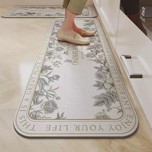 Modern Custom <strong>Kitchen</strong> <strong>Floor</strong> Rug Non-Slip Anti-Fatigue Rubber <strong>Runner</strong> with Spring Flower Stone Animal Print Machine Made for Teens - Product Image 2