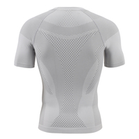 Lichtgrijze custom heren gymkleding onderlaag sporttops gym T-shirt