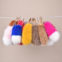 Pendentif de sac queue de renard créative en fausse fourrure de 17 cm, style japonais, bloc de couleurs, porte-clés moelleux, accessoire de mode pour sac femme