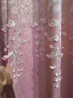 Tissu de rideau en chenille brodé en trois dimensions personnalisé en usine pour les chambres à coucher et les salons
