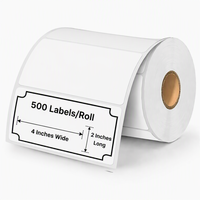 Barres codeées d'adresses d'expédition thermiques rectangulaires autocollantes 4*2 pouces |   Compatible avec les imprimantes thermiques et Zebra, 500 étiquettes