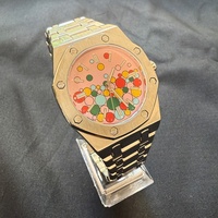 Montre à quartz pour hommes avec logo personnalisé OEM 45mm arc-en-ciel Mod ballon cadran carré boîtier en alliage 22mm largeur de bande numérique pour le sport d'affaires