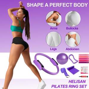 Ensemble d'équipements de Pilates portable pour femmes, anneau magique, ballon de yoga, bandes de résistance, kit de fitness EVA, sac, équipement de yoga à domicile - Product Image 6