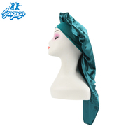 Bonnet de nuit en satin best-seller, haute élasticité, à large bord, long, pour femme, protection des cheveux, toutes occasions, cheveux longs, 100%