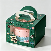 Scatola per Torte con Finestra Trasparente in PET, Confezione Regalo per Festività, Scatola Portatile per Dessert con Manico, Stampa Logo Personalizzata, Scatola per Pasticceria