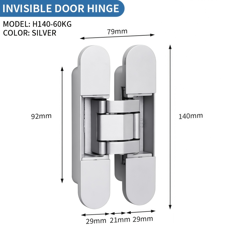 Charnière de porte invisible-60KG argent