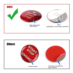 Cubierta de botón pulsador sin llave de coche deportivo de parada de arranque de motor de murciélago rojo de aleación de aluminio Compatible con <span class=keywords><strong>Mazda</strong></span> 3 Miata Accesorios - Product Image 4