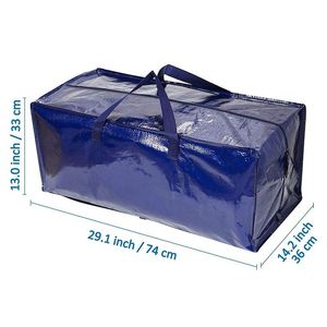 Sacs de déménagement extra-larges très résistants en matériaux recyclés avec poignées et fermetures éclair robustes, sacs de rangement multifonctionnels carrés - Product Image 2